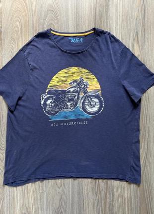 Мужская хлопковая футболка с принтом мотоцикла bsa1 фото