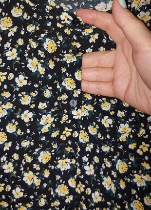 Сукня у квітковый принт чорна l віскоза7 фото