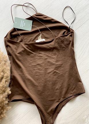 Классный женский боди, коричневый бодик h&amp;m