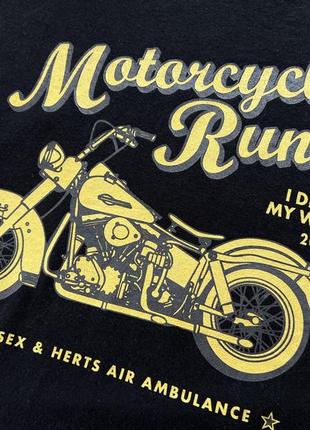Чоловіча бавовняна футболка з принтом мотоцикла motorcycle run5 фото