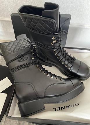Ботинки осенние кожаные chanel