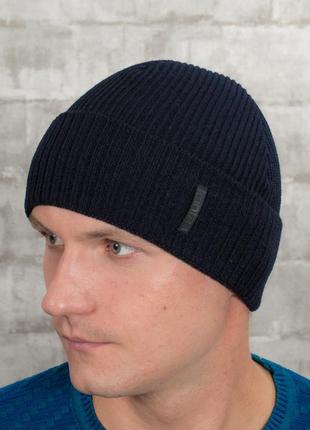 Шапка мужская зимняя - головные уборы синий mod 52