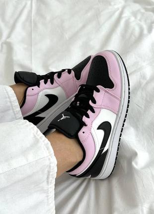 Новинка ❤️ кожаные кроссовки jordan low pink black7 фото