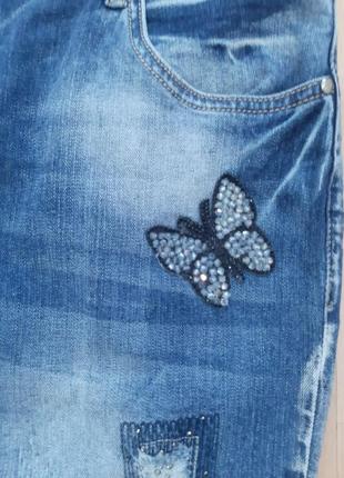 Стильні джинсові подовжені капрі lady n . розмір 30 (l)4 фото