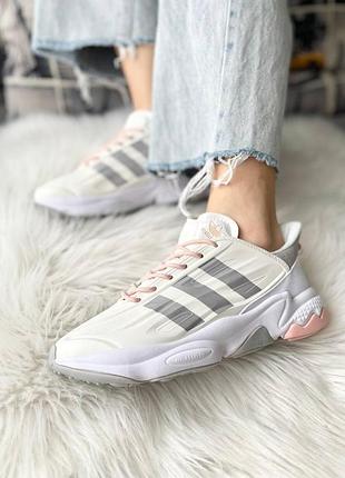 Женские кроссовки print adidas ozweego cеlox silver metallic / smb