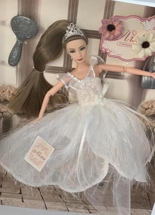 Лялька барбі у весільному платті наречена сім'я, мода 10211 лілія1 фото