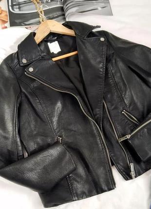 Черная куртка косуха 36 размер с4 фото