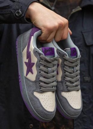 👟 кроссовки nike sb dunk low bape sk8 sta purple найк / наложка bs👟4 фото