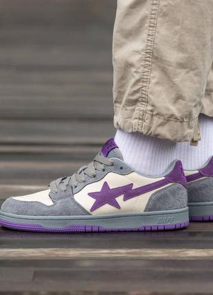 👟 кроссовки nike sb dunk low bape sk8 sta purple найк / наложка bs👟2 фото