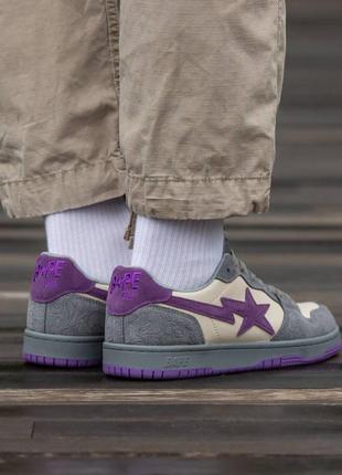 👟 кроссовки nike sb dunk low bape sk8 sta purple найк / наложка bs👟6 фото