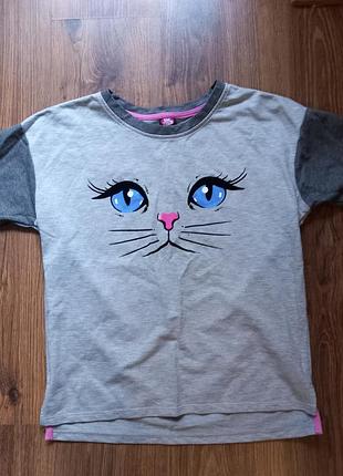 Кофта детская серая с котом