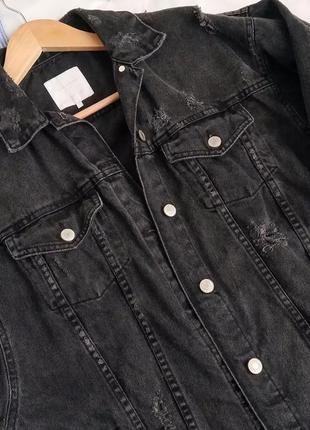 Черная джинсовая куртка 36 размер с3 фото