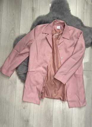 Новый оверсайз жакет пиджак блейзер нежно розовый пышная роза лососевый2 фото