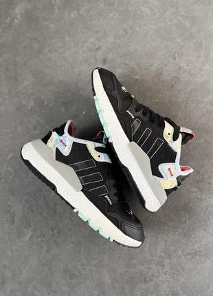 Мужские кроссовки adidas nite jogger black white 40-41-42-444 фото