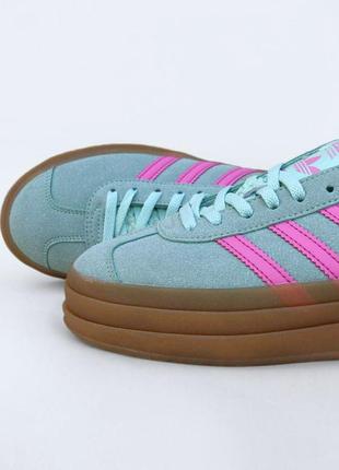 Женские кроссовки ментоловые adidas gazelle mint7 фото