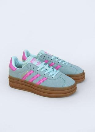 Женские кроссовки ментоловые adidas gazelle mint5 фото