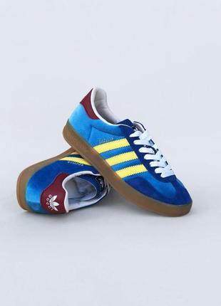 Женские кроссовки синие adidas gazelle x gucci blue