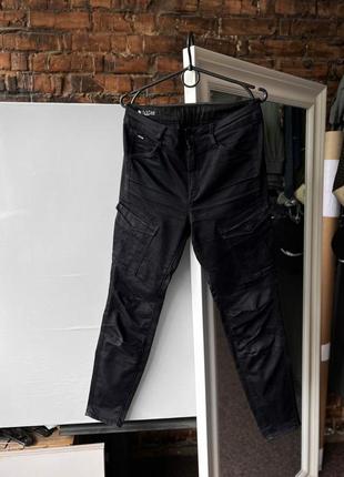 G-star raw women's rovic dc mid skinny black cargo pants женские, черные карго-штаны