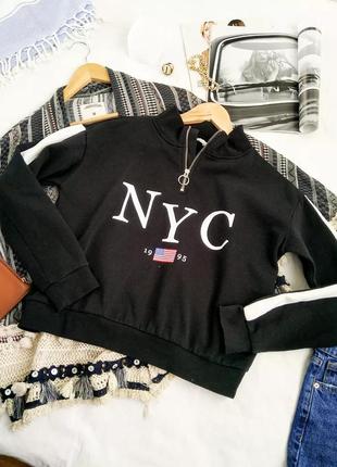 Чорний укорочений світшот h&amp;m 12-14 років