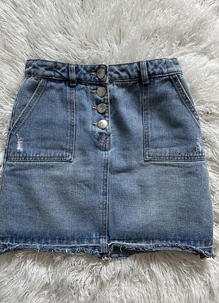 Джинсовая юбка стиль zara