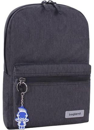 Молодіжний міні рюкзак з тканини чоловічий bagland темно-сірий меланж 8 л