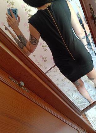 Чёрное платье короткое с шипами5 фото