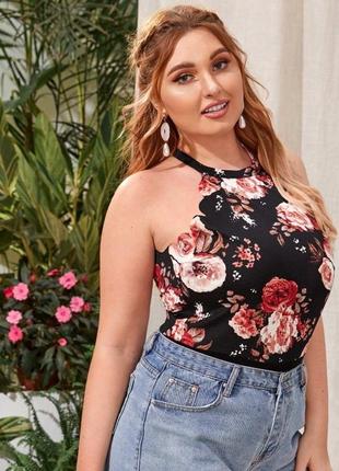 Боди цветочный принт