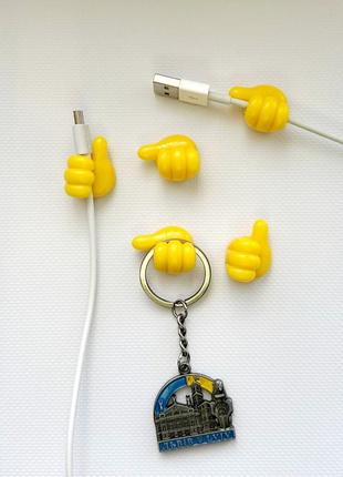 Крючки силиконовые клейкие многофункциональные желтого цвета (5 шт)