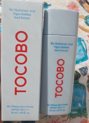 Tocobo bio watery sun cream сонцезахисний легкий крем spf50+/pa++++ - легкий сонцезахисний крем для обличчя