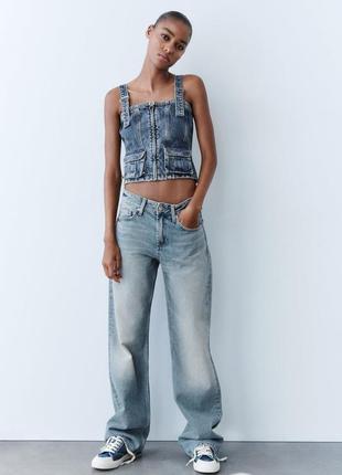Трендові широкі джинси zara, wideleg, розмір 32,34,36,38