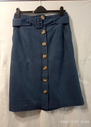 Отличная стильная льняная юбка на подкладке