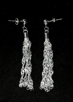 Сережки з ланцюжками довжиною 5,3 см # срібло 925" лот 227