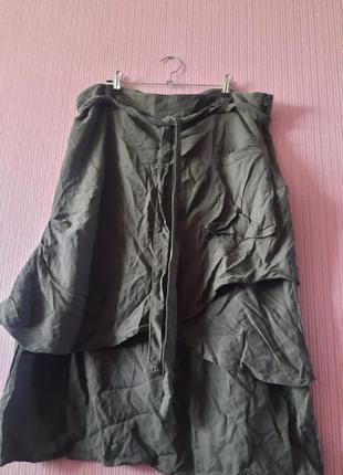 Дизайнерская асимметричная юбка из лиоцелла6 фото