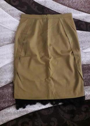 Итальянская роскошная юбка с кружевом и шерстяной dorothee schumacher3 фото