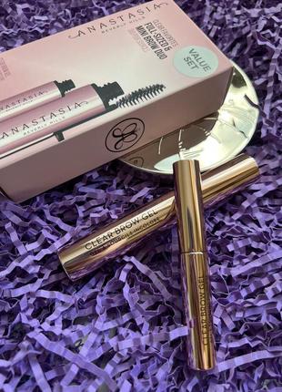 Набор для бровей anastasia beverly hills clear favorites kit full-sized & mini brow duo (brow/gel/7.85ml + brow/gel/2.5ml)3 фото