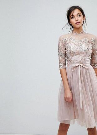 Роскошное богатое платье, вышивка, кружево, паетки, фатин, премиум бренд, люкс,