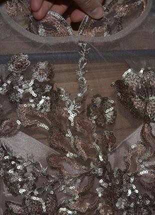 Роскошное богатое платье, вышивка, кружево, паетки, фатин, премиум бренд, люкс,