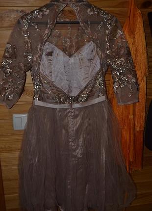 Роскошное богатое платье, вышивка, кружево, паетки, фатин, премиум бренд, люкс,