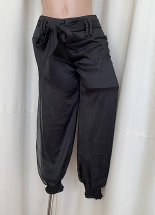 Готичные готические штаны брюки шаровары панталоны капри двухслойные шифон