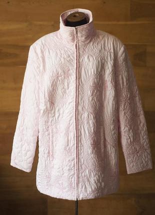 Рожева стьобана куртка жіноча (німеччина), розмір 3xl, 4xl