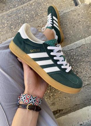 Женские кроссовки adidas gazelle x gucci green white 37-38-40-41