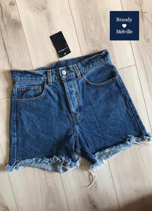 Джинсовые шорты с высокой посадкой brandy melville by gohn galt