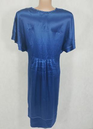 Шовкове плаття синій електрик2 фото