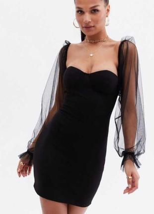 Черное платье shein