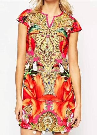 Плаття оригінальне червоне малинове жовте міні на блискавці ted baker