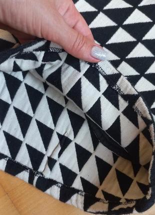 Теплые шорты stradivarius гусиная лапка  черно-белые шорты шортики на запах шорты юбка мини юбочка шанель8 фото