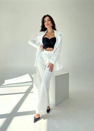 680 грн💗жіночий брючний костюм строгий штани кльош піджак