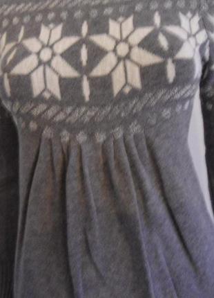 Свитер платье шведский орнамент отлично с ботфортами!4 фото