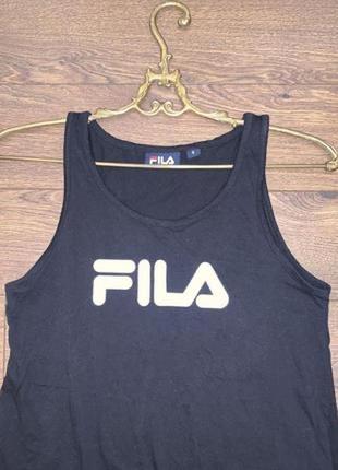 Черная стильная женская спортивная майка для тренировок"fila",s оригинал2 фото