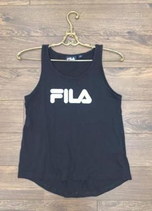 Черная стильная женская спортивная майка для тренировок"fila",s оригинал